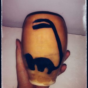 گلدان سفالی طرح بز سنتی