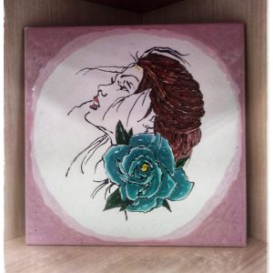 کاشی مدرن طرح زن و گل