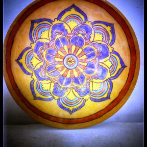 بشقاب سفالی طرح هشت پر